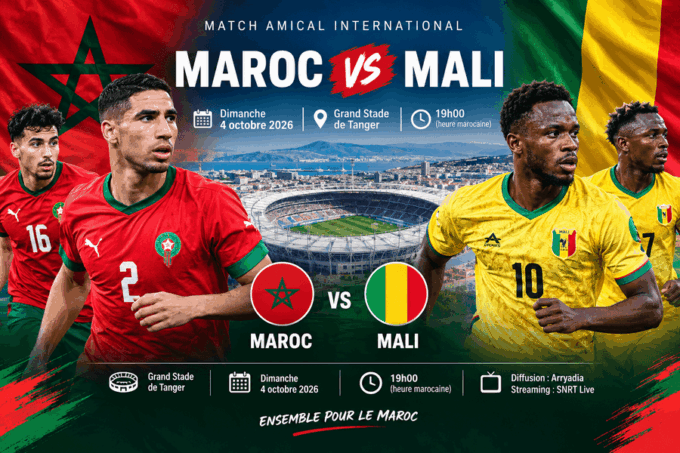 Maroc Mali 4 octobre 2026