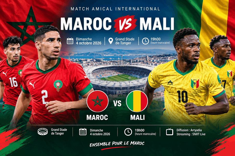 Maroc Mali 4 octobre 2026